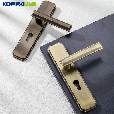 Koppalive Door Hardware Manufacturer Indoor Antique Brass Lock Door Handle С пластиной