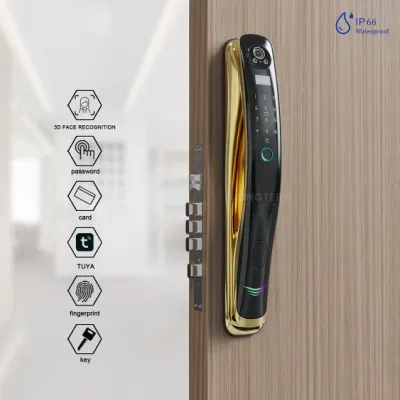 Умный биометрический дверной замок с TUYA , 3D камерой, отпечатком пальца, картой, паролем и дверной звонок