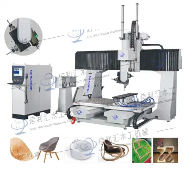  Двухстольный однорычажный 5-осевой CNC-центр пятиосный гравировальная машина Производственная настройка, пятиосевая CNC-бристовая пила и дрель