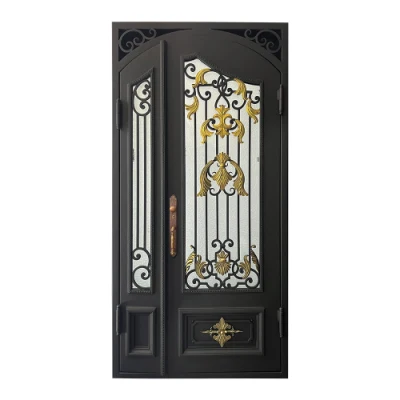  Дизайн из двух железного переднего стального чугуна «Золотые цвета» Дверь