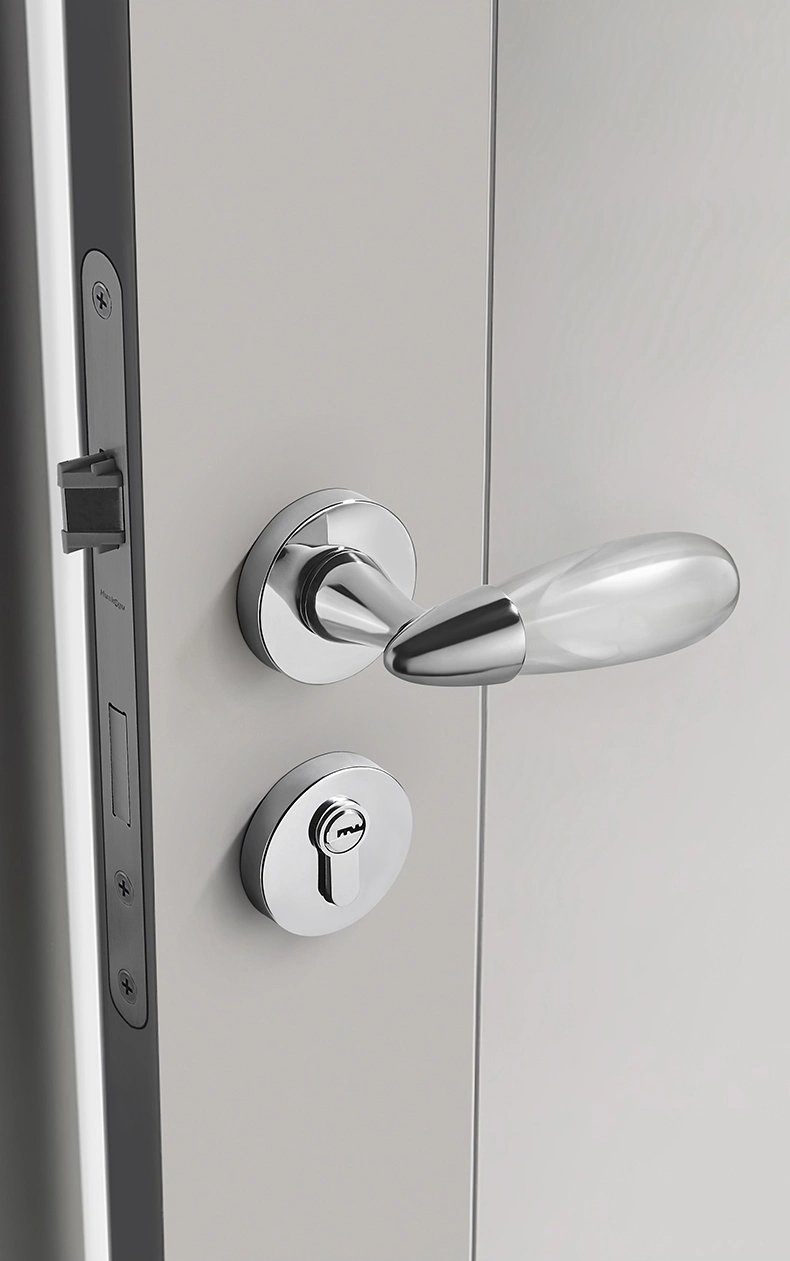 Simple Design Classic Polished Bright Chromium Zinc Alloy Front Decorative Door Handle