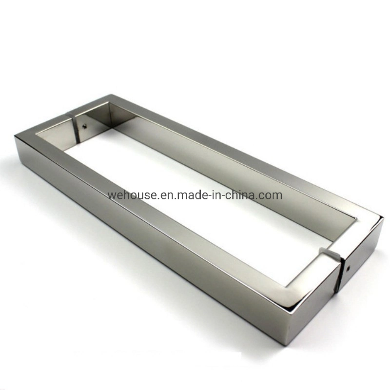 Commercial Brushed Satin Door Pull Finish Residential Rectangular Square Push-Pull Stainless Steel Lever Handle