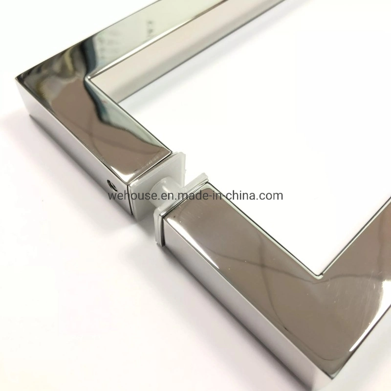 Commercial Brushed Satin Door Pull Finish Residential Rectangular Square Push-Pull Stainless Steel Lever Handle