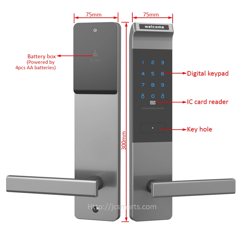 Hotel Apartment Office Wooden Door Keyless Smart Digital Lock with Ttlock APP