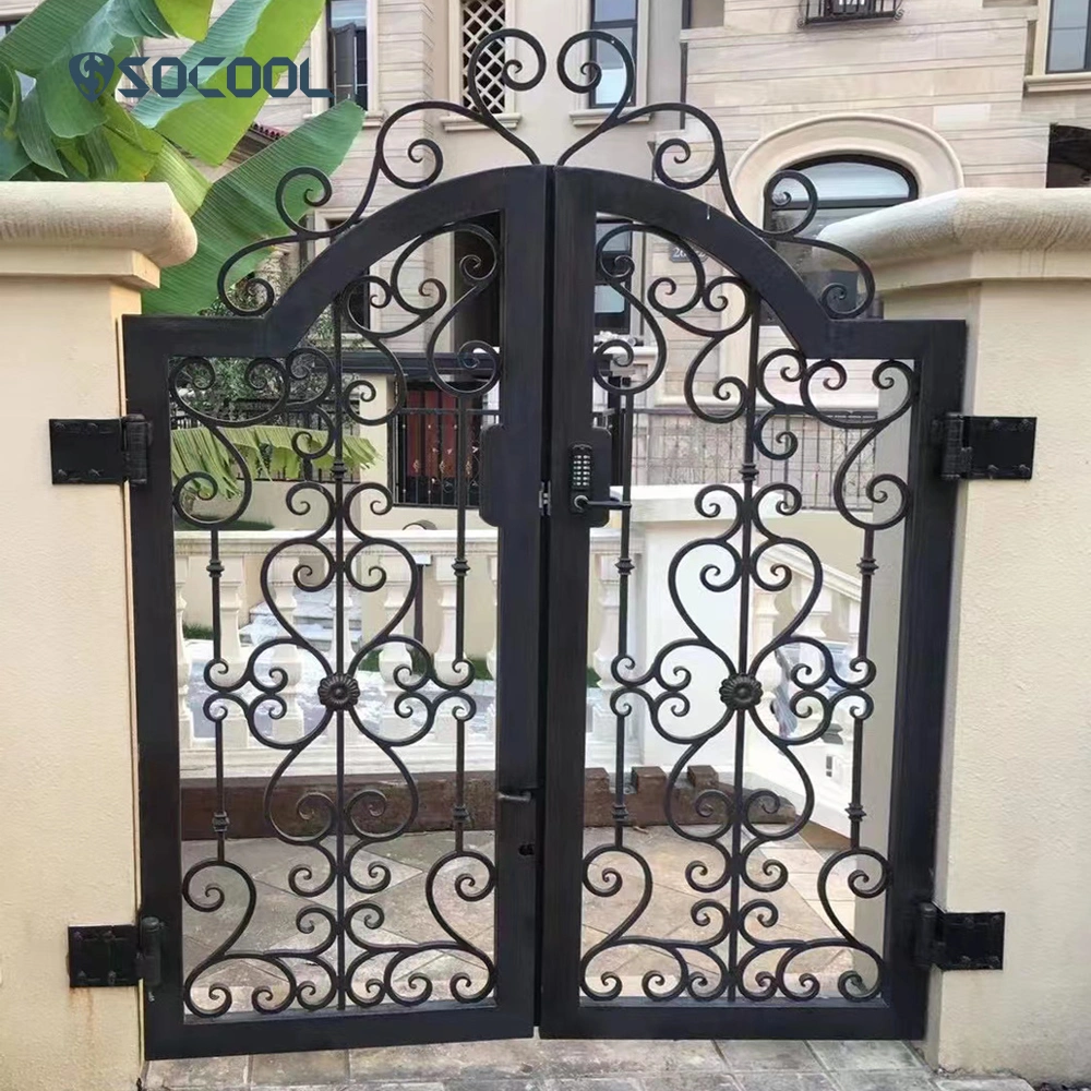 Socool Golden Color Design Double Iron Front Steel Main Wrought Door