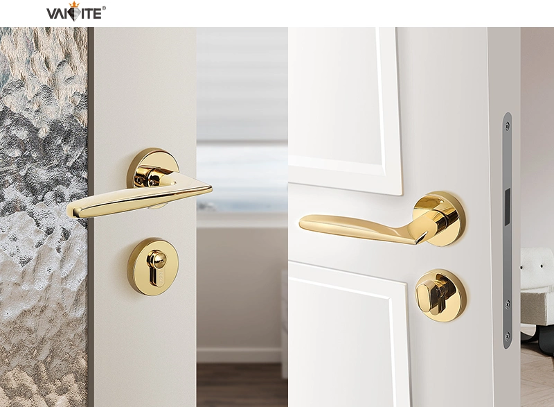 2022 Newest Popular Simple Design Modern Zinc Alloy Door Lever Handle on Rosette