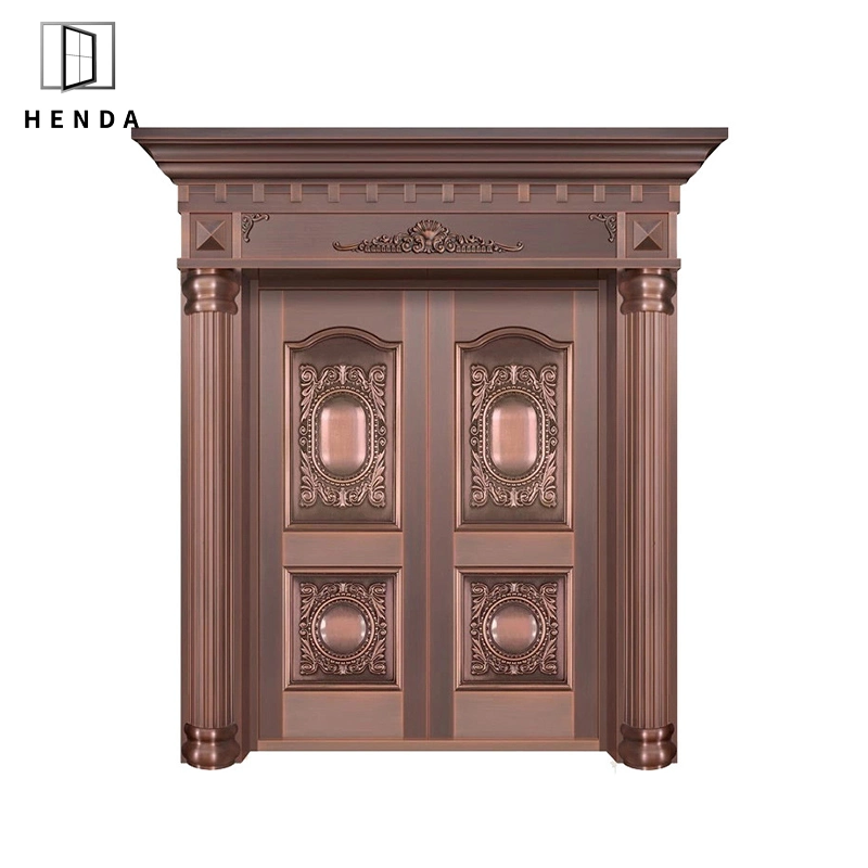 Exterior Doors House Entrance Copper Opening Door Main Gate for Security with Handle and Key Locks Passward Lock