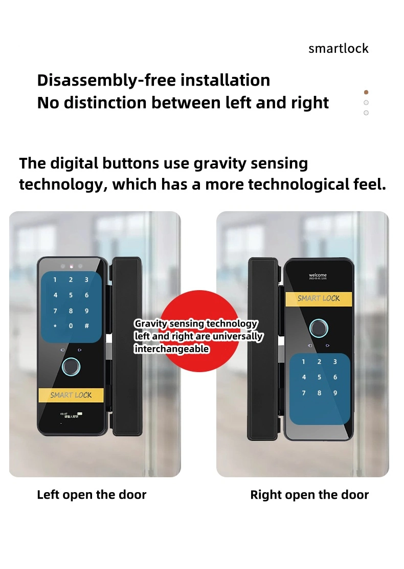 New Product Custom Smart Lock Office Glass Door Lock Digital Password Keypad Code Fingerprint Smart Card Keyless Door Lock