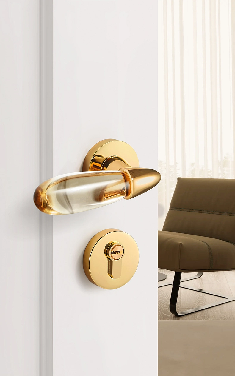 Simple Design Classic Polished Bright Chromium Zinc Alloy Front Decorative Door Handle