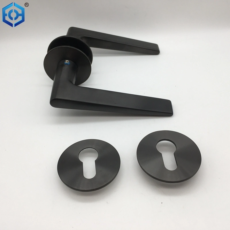 Black Magnetic Silent Room Door Levers Door Handle for Bedroom or Bathroom