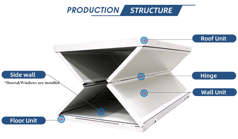 Eco Prefab Modular Collapsible Container Modern Folding Collapsible Office Container Apartment