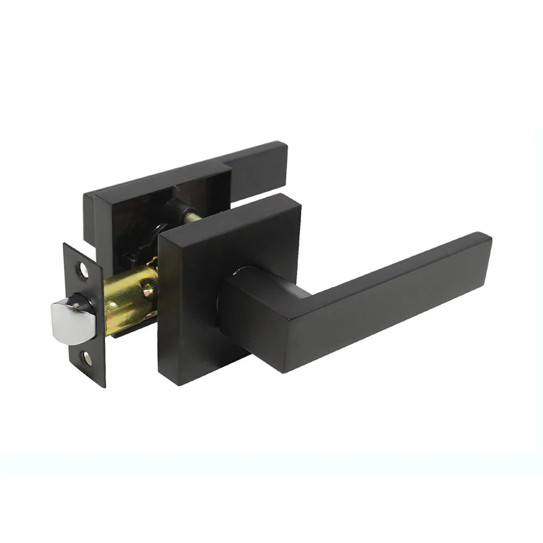 Passage Door Handle Matte Black Closet Hallway Door Lever Set Interior Reversible for Right &amp; Left Door