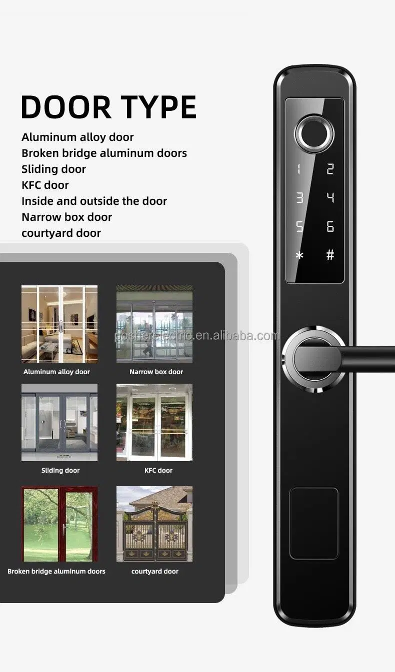 Aluminum Watwerproof Electronic Security Smart Remote Unlock Fingerprint Tuya Zigbee WiFi Digital Smart Door Lock