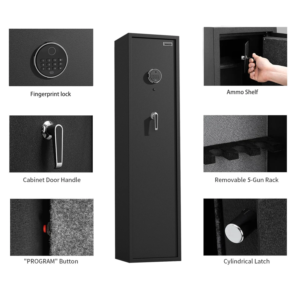 Cheap Large Small Fireproof Biometric Fingerprint Electronic Digital Long Gun Safe Ammo