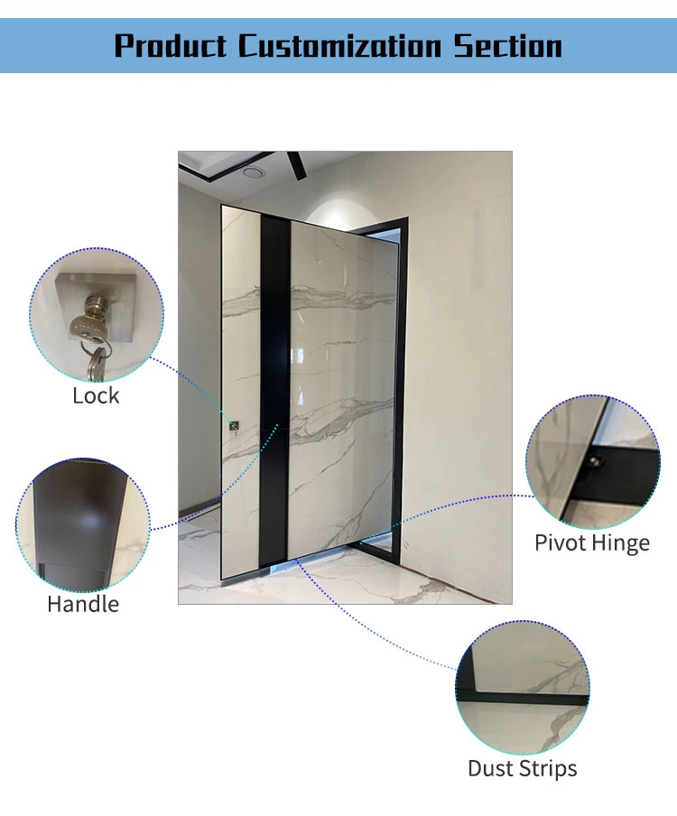 Good Price Front Entry Door Modern Smart Lock Entrance Pivot Door