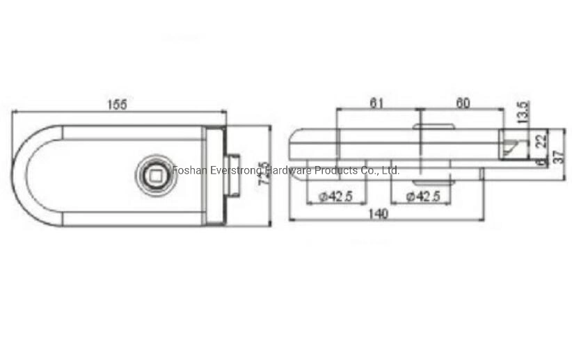 Keyless Stainless Steel Bathroom or Toilet Glass Door Handle Lock