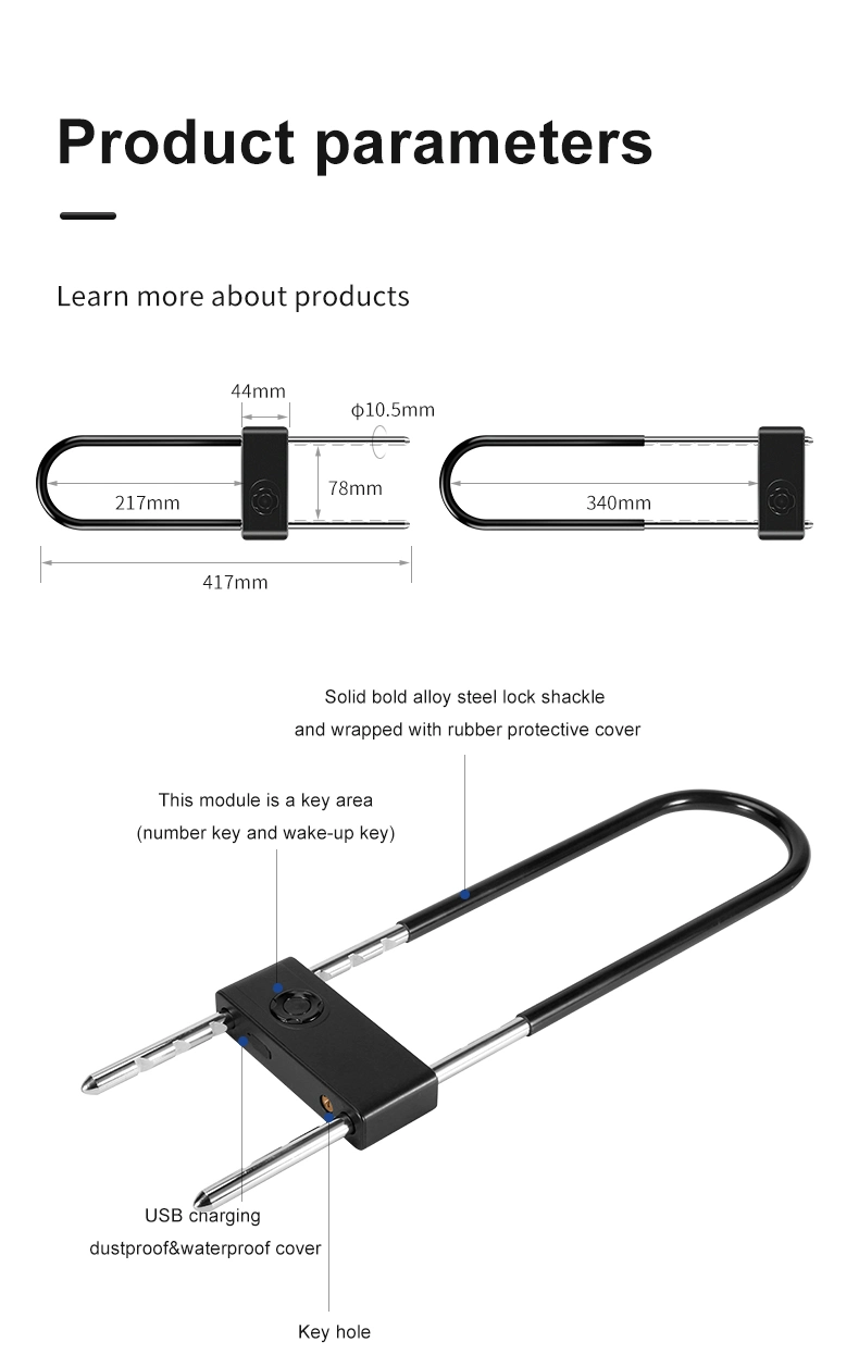 Smart Fingerprint Lock for Warehouse Office Security Tuya APP Fingerprint Glass Door U-Lock