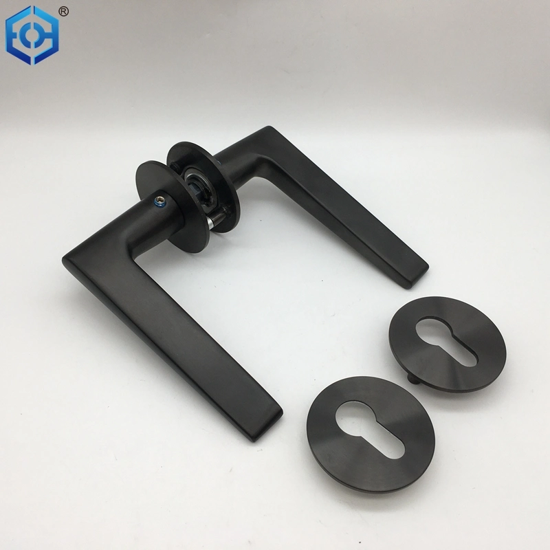 Black Magnetic Silent Room Door Levers Door Handle for Bedroom or Bathroom