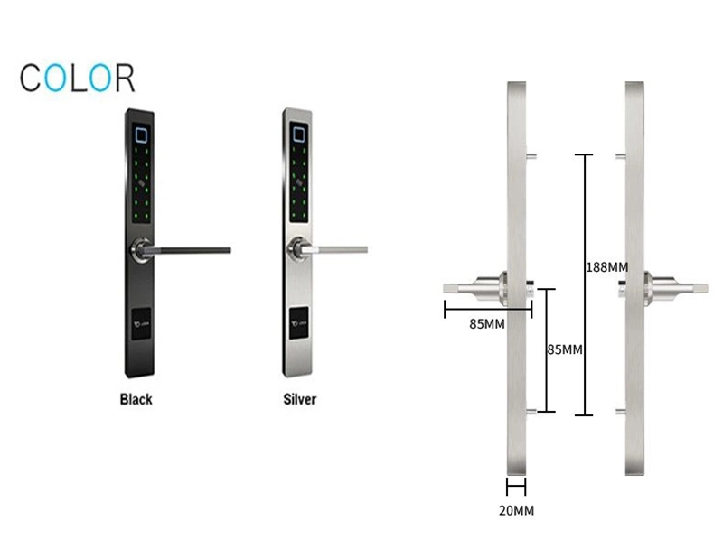 Ttlock APP Smart Lock Fingerprint Aluminum Glass Door Smart Lock Digital Door Lock Electronic Lock with Passcode Card Remote Unlocking for Sliding Doors