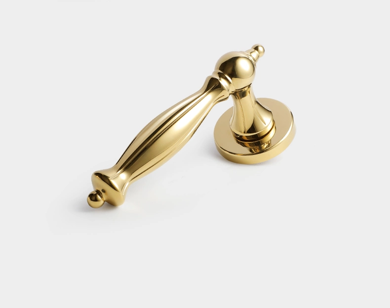 Hot Sale Quality Brushed Brass Indoor Lock Hotel Room Door Handle Design Lever Door Handles for Bedroom Lock