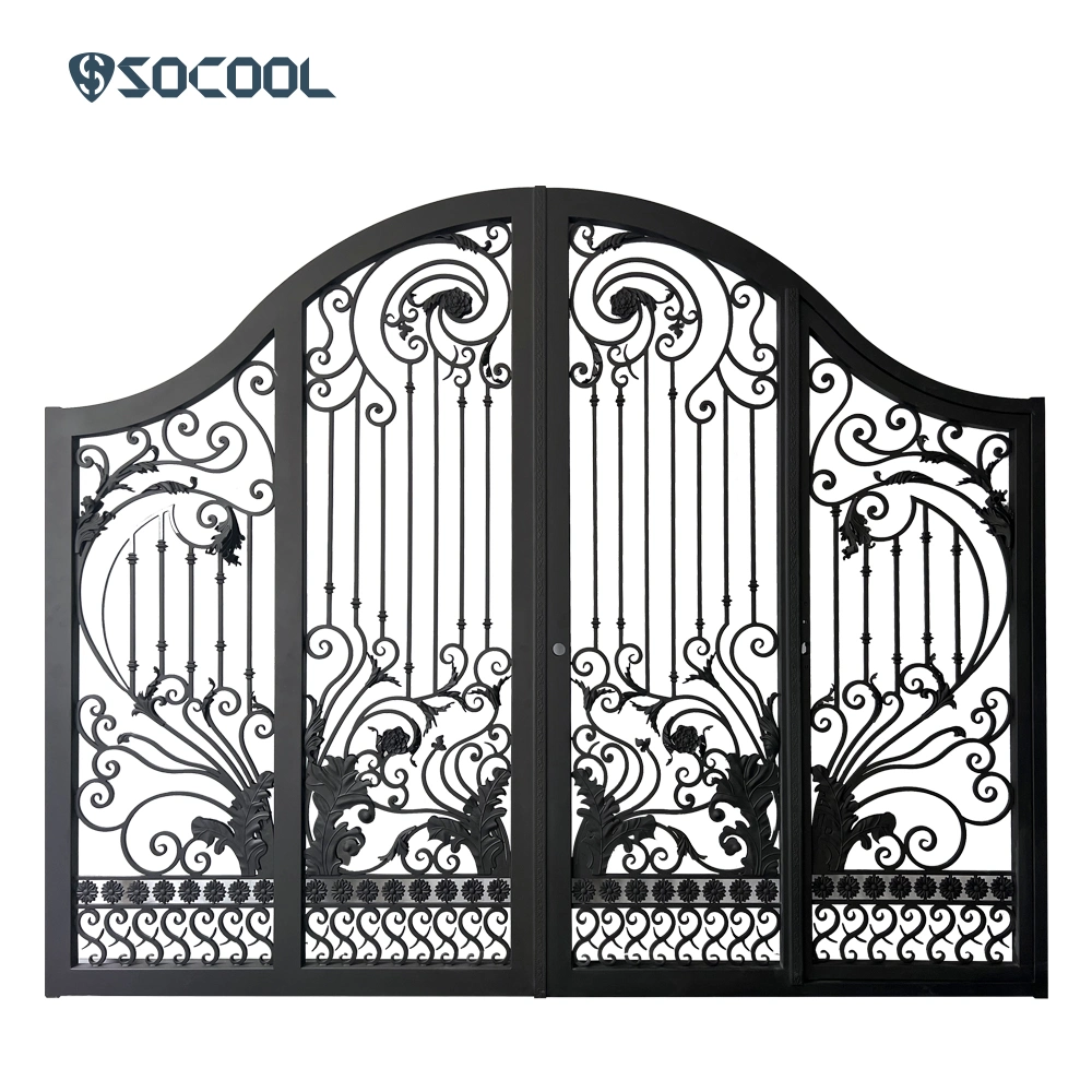 Socool Golden Color Design Double Iron Front Steel Main Wrought Door