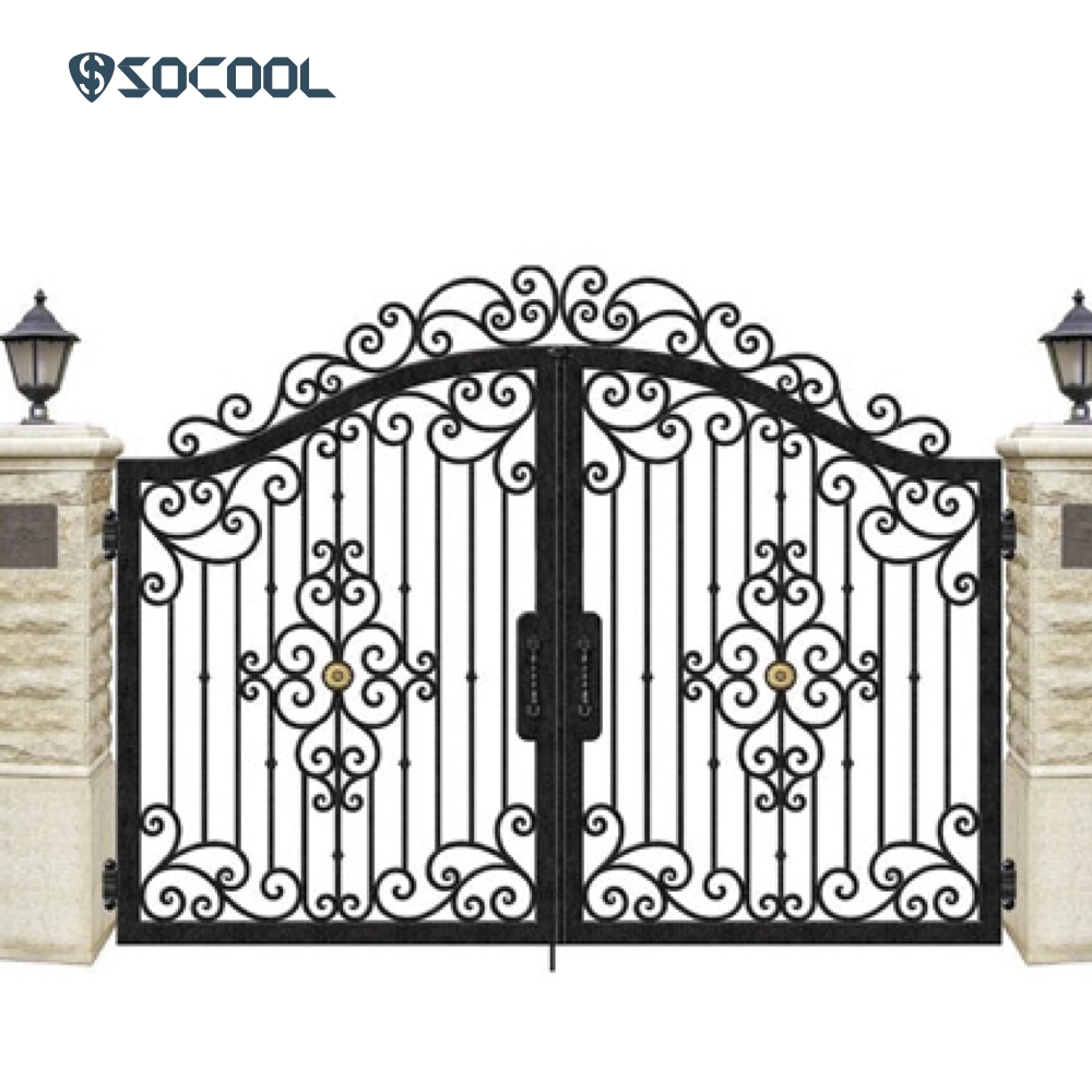 Socool Golden Color Design Double Iron Front Steel Main Wrought Door