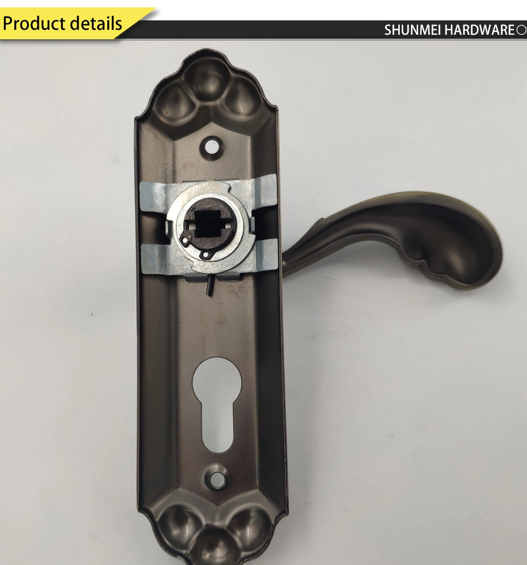 New Design Aluminum Door Lock Handle with Iron Plate