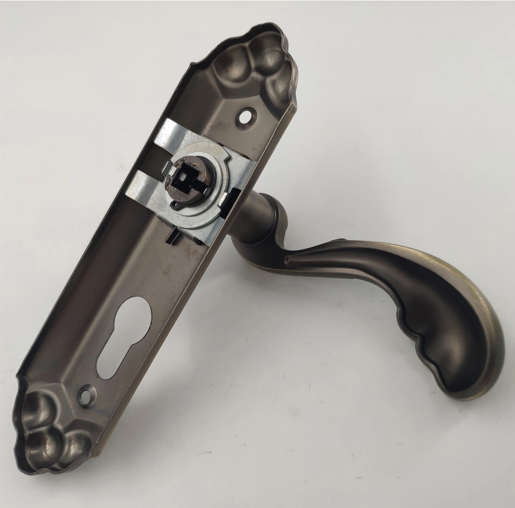 New Design Aluminum Door Lock Handle with Iron Plate