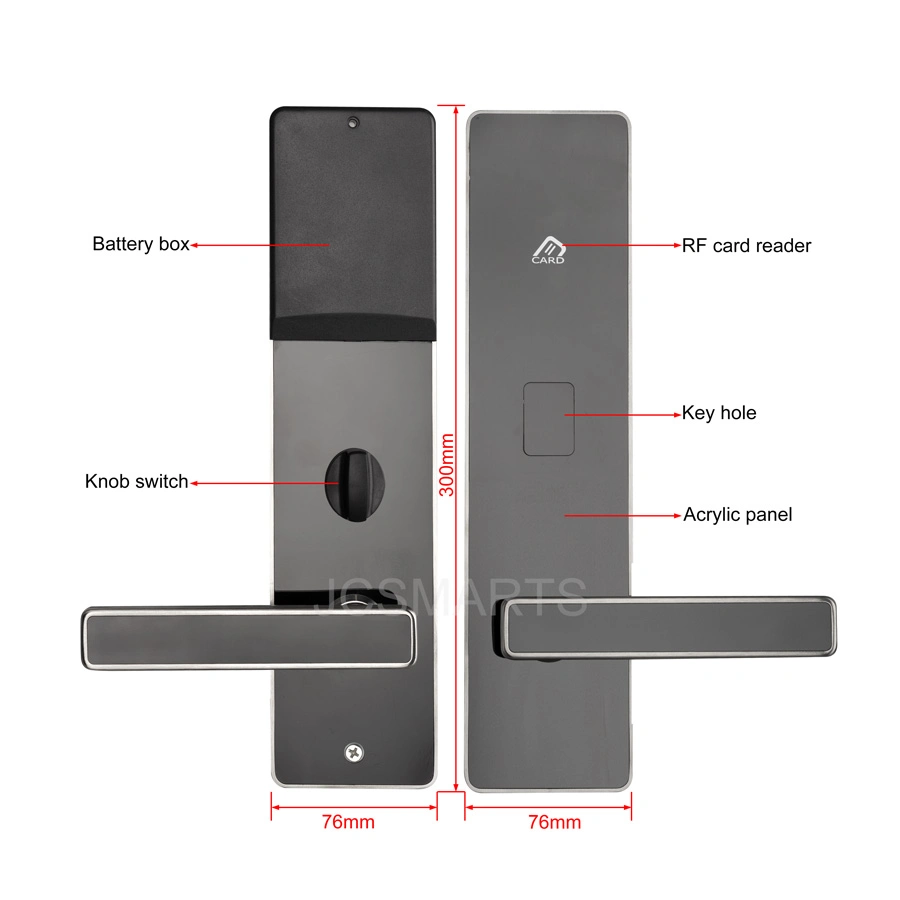 USA Standard Mortise Outdoor Keyless RFID Card Smart Lock for 5 Star Hotels