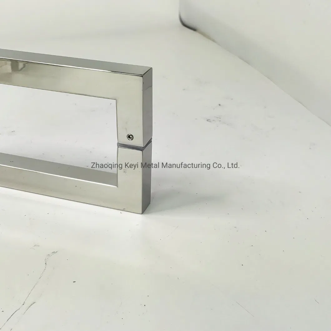 Keyi Metal Ky-183 High Quality Mirror-Polished Rectangular Tube Sliding Stainless Steel Shower Glass Door Handle