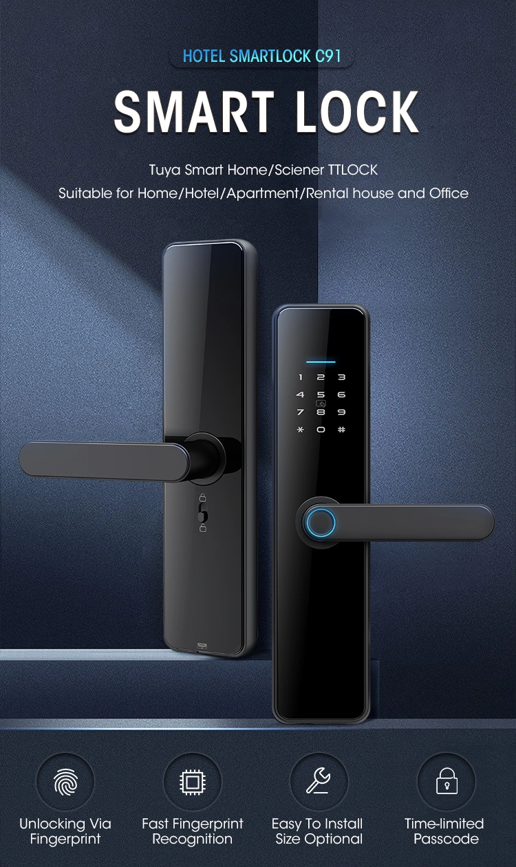 Fingerprint Lock Password Code Smart Card Biometirc Control Electronic Biometric WiFi Digital Door Lock Tuya APP