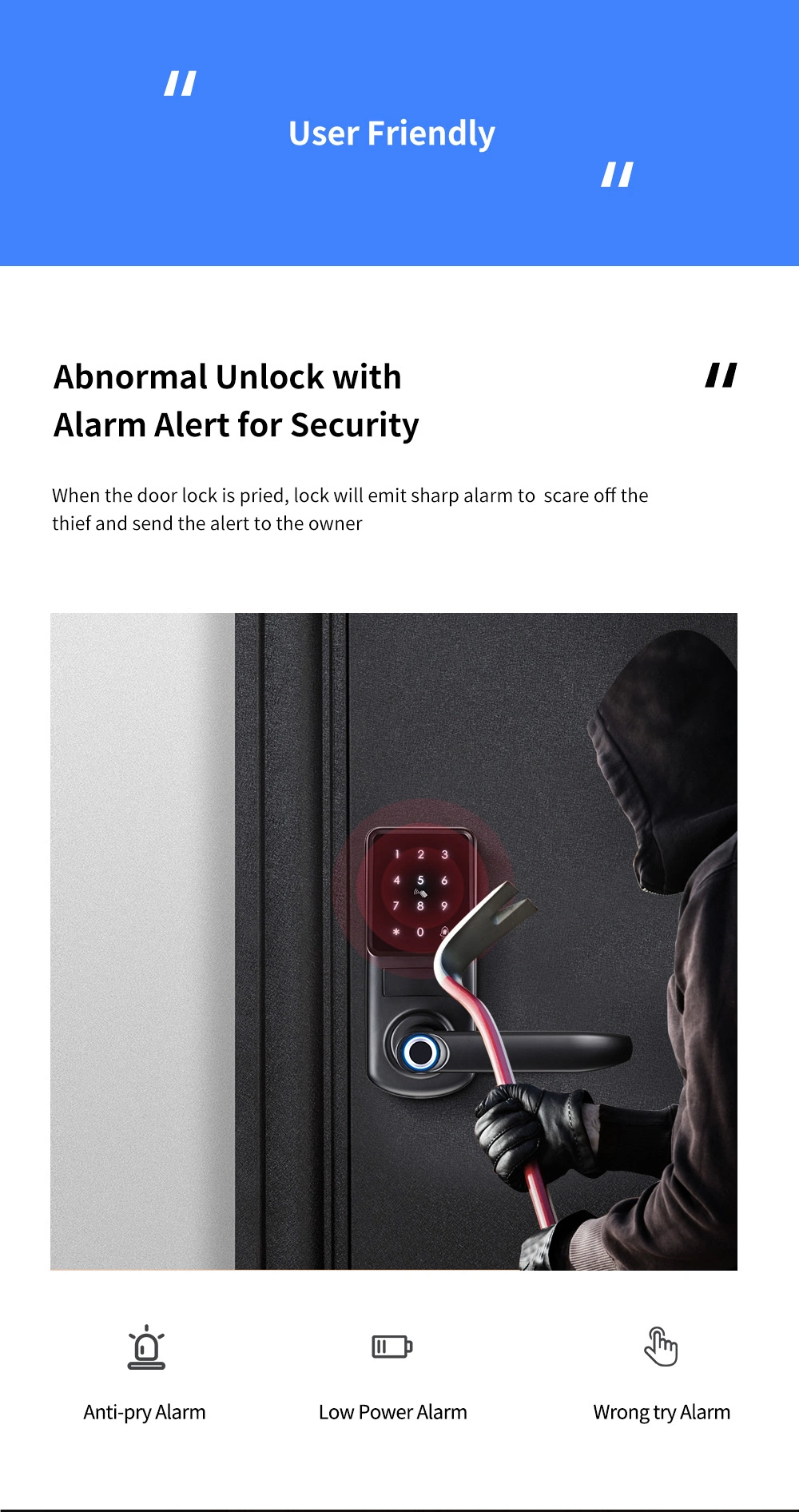 High Safety Smart Lock for Apartment Office Hotel Fingerprint Lock Doorbell