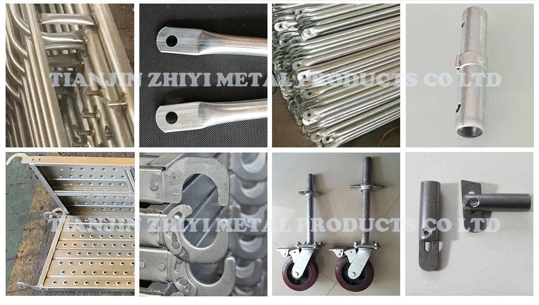 Galvanized Ajustable Double Ladder Australian Diagonal Brace Lock Standard Main H/M Frame Scaffold Scaffolding for Building