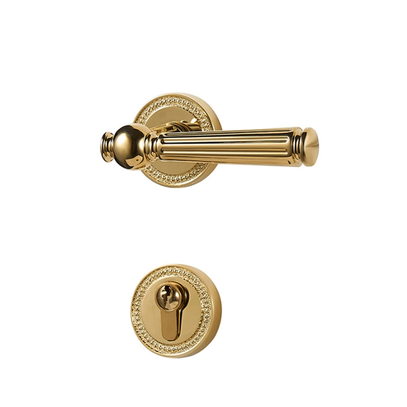 Chinese Manufacturers Custom Mute All Copper Room Wooden Door Lock Gold Home Door Handle