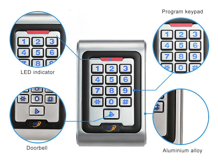 IP68 Waterproof Stainless Steel Access Control Reader Keypad Access Control Fidkeypad