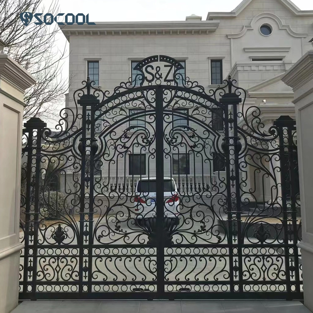 Socool Golden Color Design Double Iron Front Steel Main Wrought Door