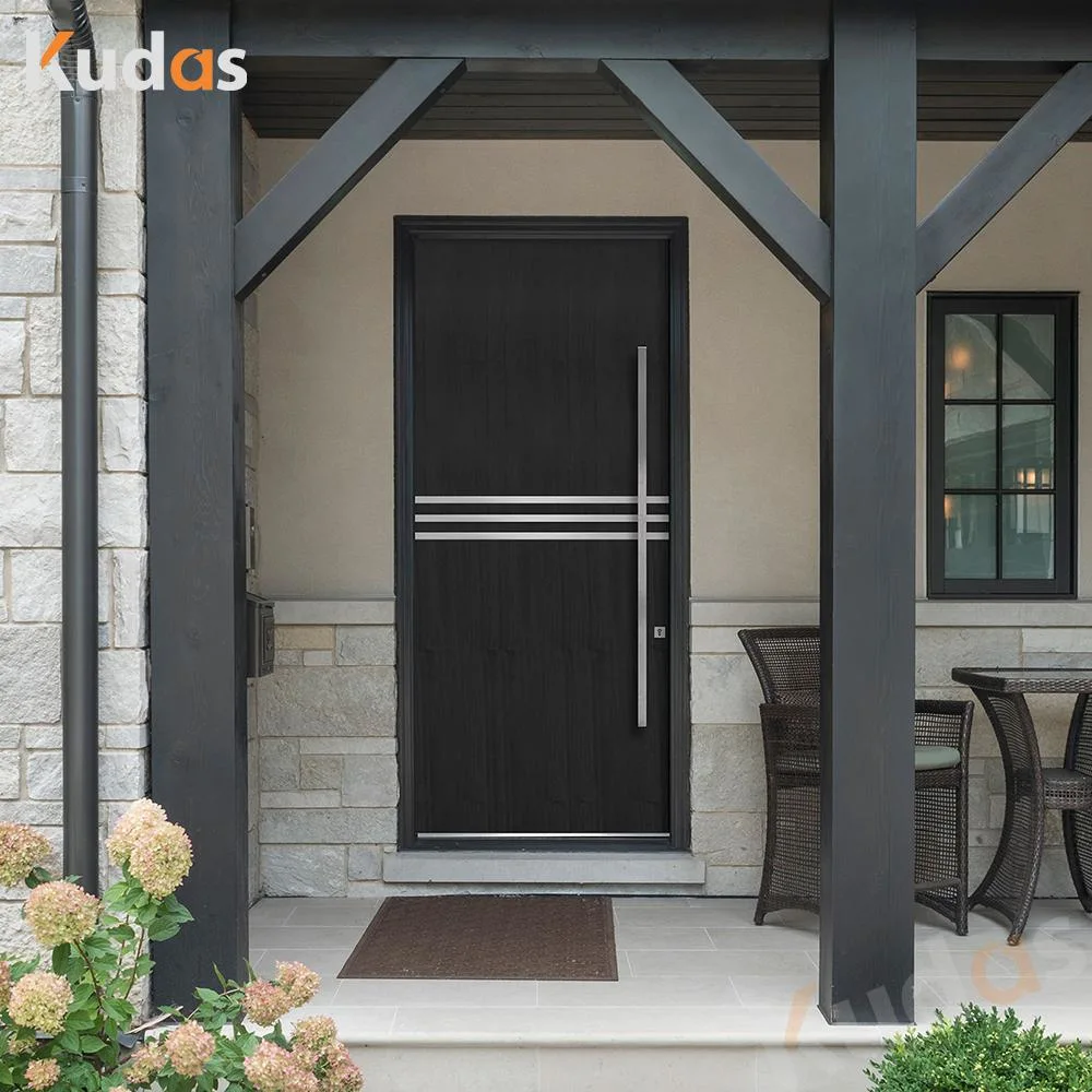 House Wooden Panel Security Entry Main Front Entrance Door with Smart Lock