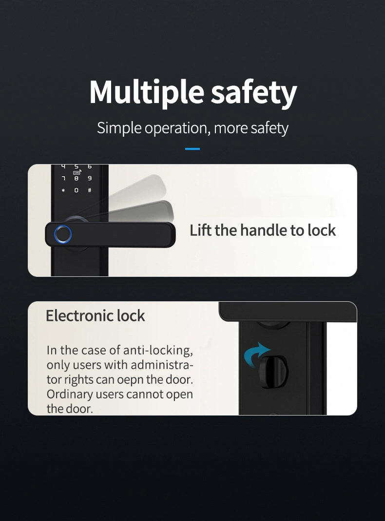 Best Electronic Aluminum Alloy Door Handle Fingerprint Lock with Bluetooth Feature