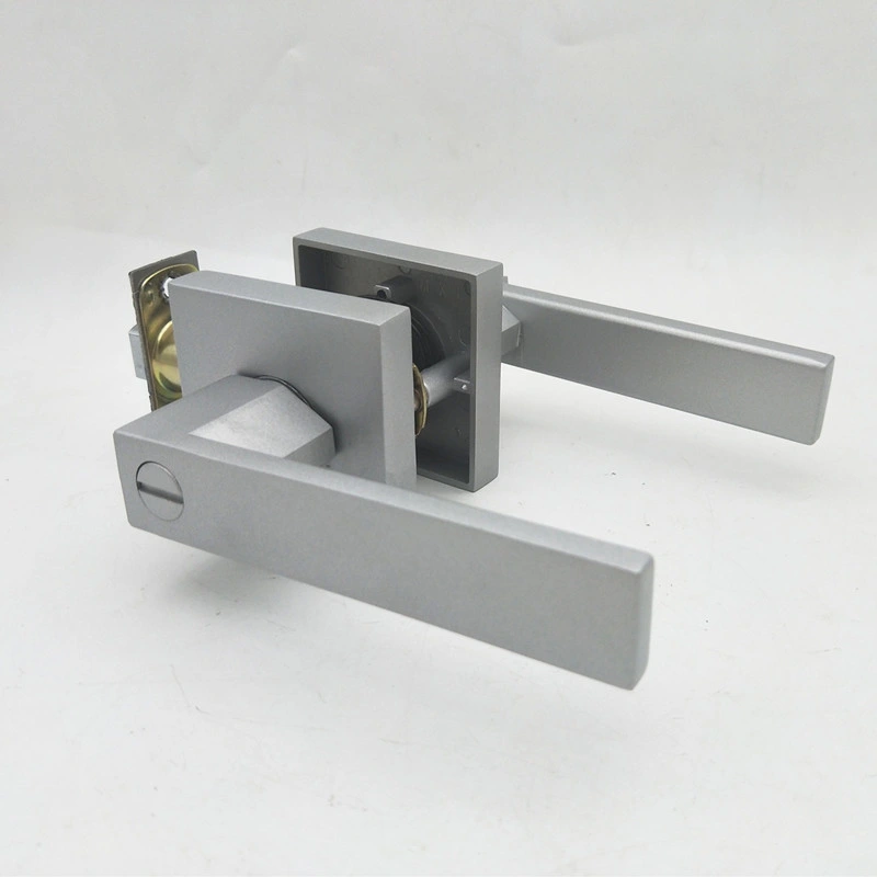 New Design Door Handle Tubular Lock Silver Aluminum Lever Lock