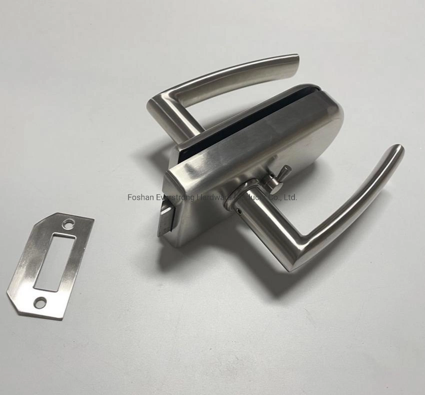 Keyless Stainless Steel Bathroom or Toilet Glass Door Handle Lock