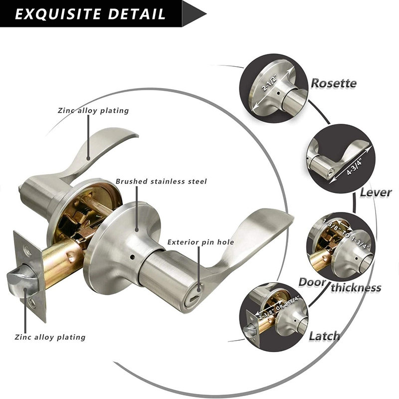 Door Furniture Hardware Latch Tubular Handle Keyed Keyless Steel Zinc Alloy Aluminum Passage Entrance Privacy Storeroom Lever/Knob/Deadbolt/ Door Lock