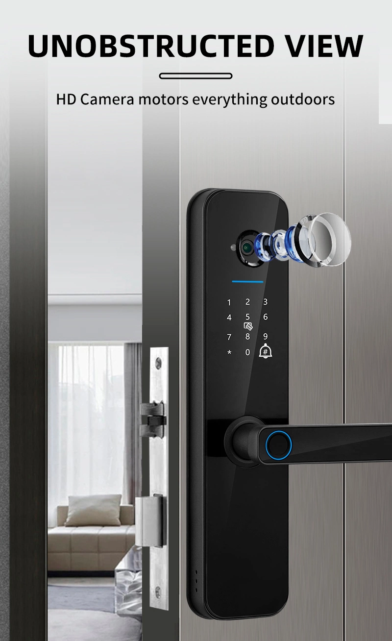 Wholesale Apartment Safe Tuya WiFi Door Camera Smart Lock with HD Screen