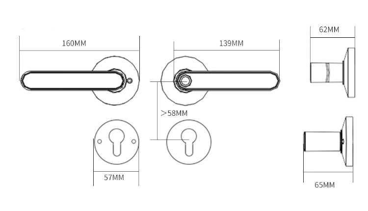 Fingerprint Lock Biometrics Password Code Door Lock with Mechanical Key