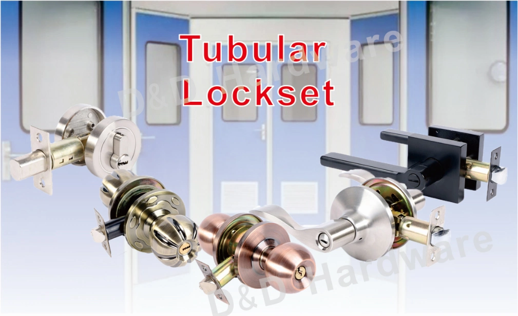 Toilet Knob Hardware Lock Cylinder ANSI Deadbolt Lock Leverset for Bathroom