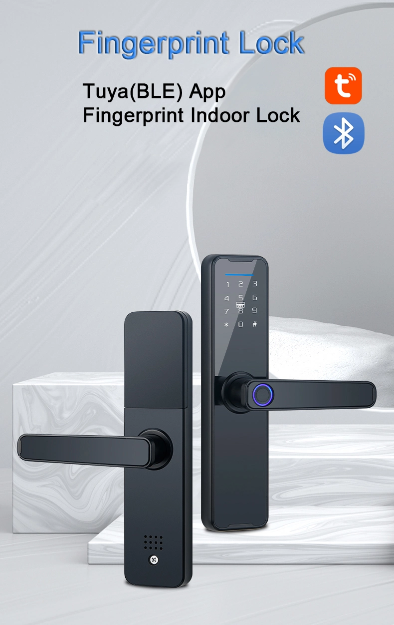 Tuya APP Remote Home Biometric Fingerprint Smart Card Glass Door Lock Electronic Access Control Smart Lock