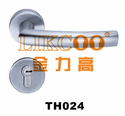 Grade 304 Mithed L Shape Front Tube Lever Door Handle (TH024)