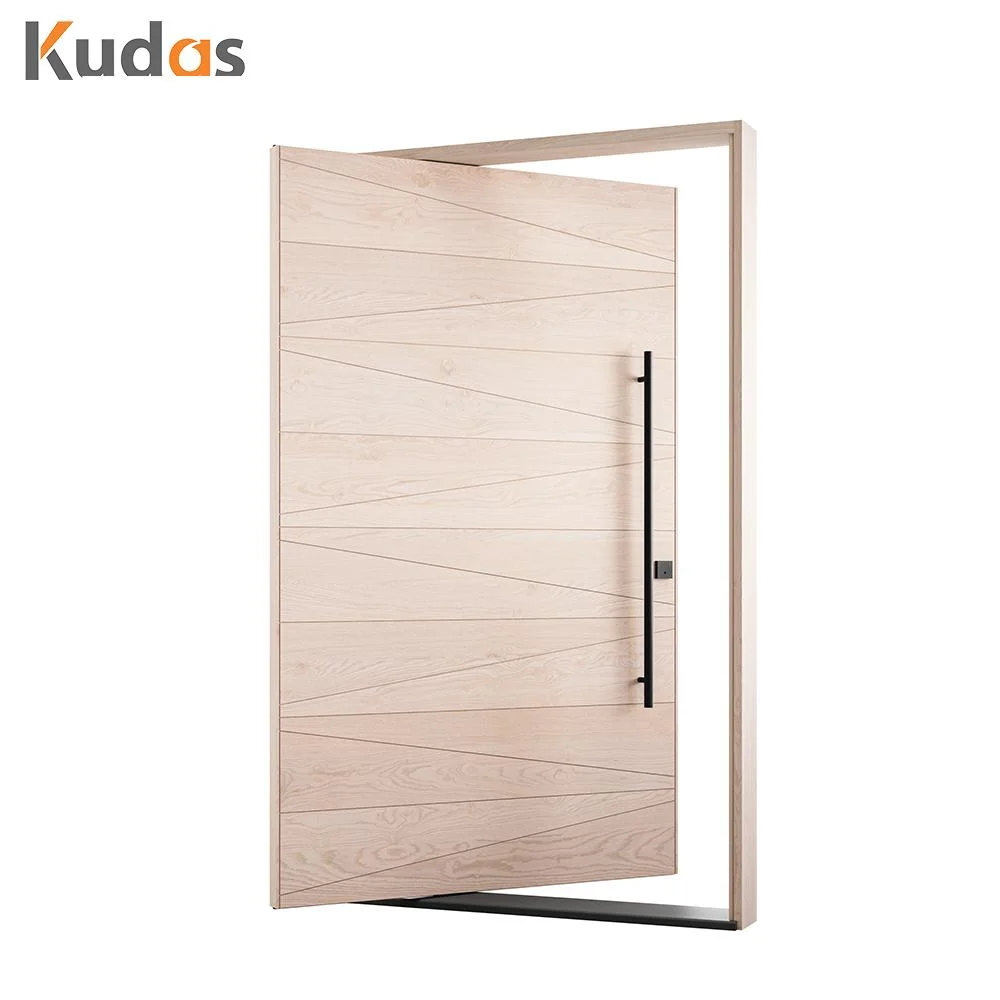 Custom Villa Wood Entrance Front Pivot Main Door with Smart Door Lock