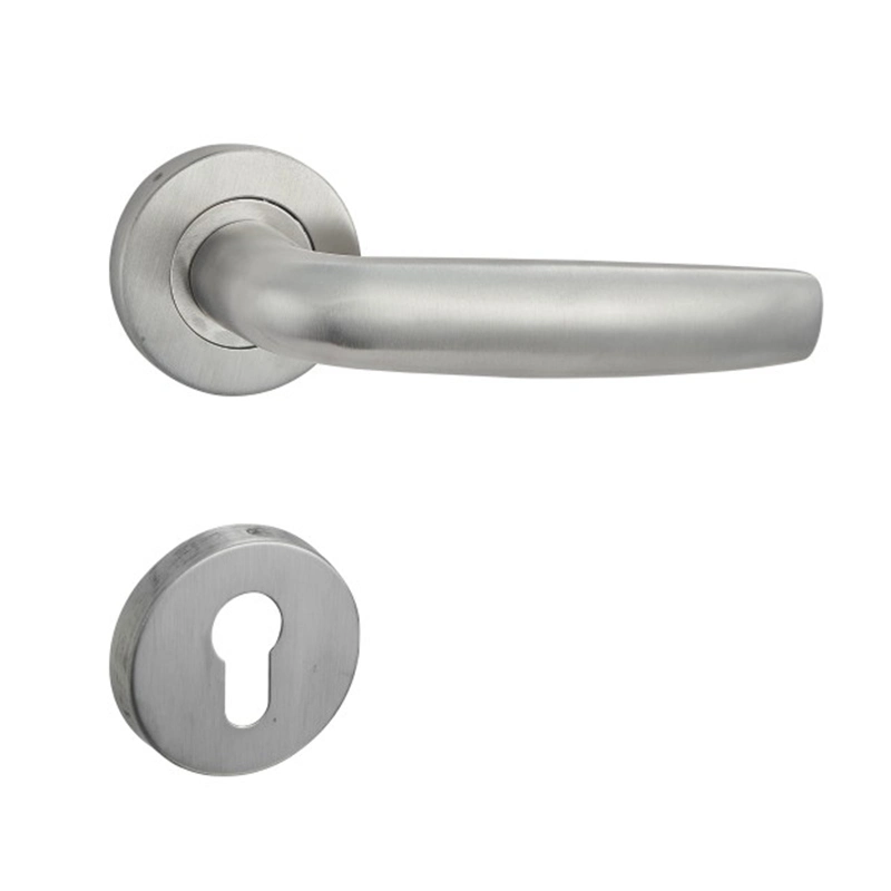 Stainless Steel Fashion Style Lock Lever Door Handle Set with Rosette