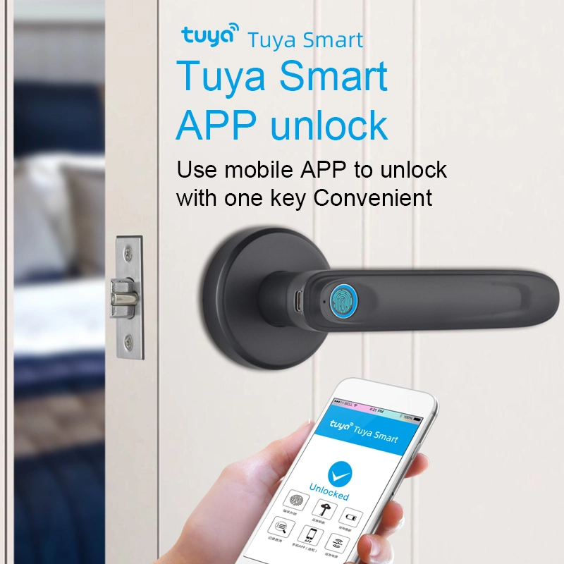 Digital Fingerprint Heavy Lever Door Lock Home Smart Lock