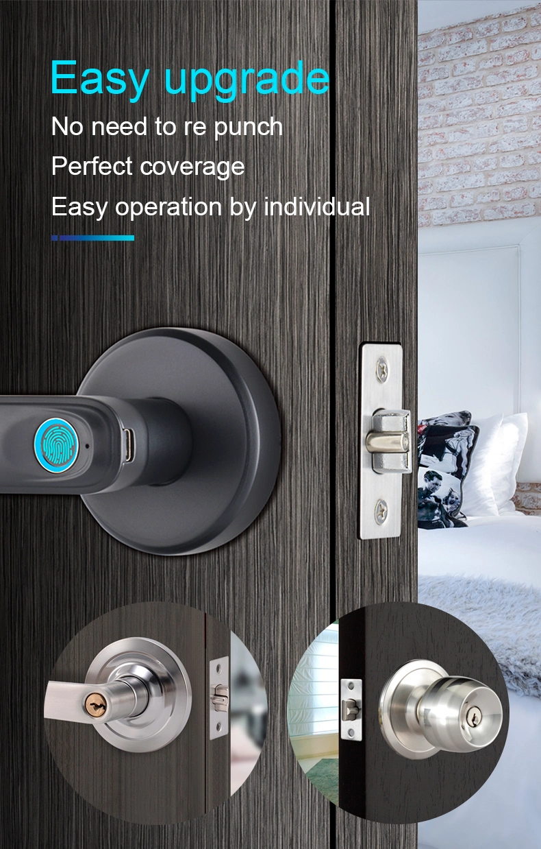 Tuya Smart Electronic Fingerprint Door Handle Lock Lever Door Lock